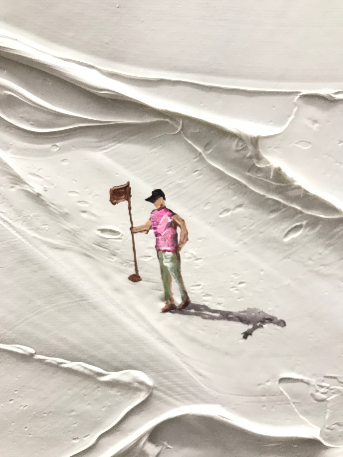 Original Golf Sport Painting On Custom Painting Texture Wall Art Personalized Gift Golfer Gift Painting Art White Texture Art - Image 4