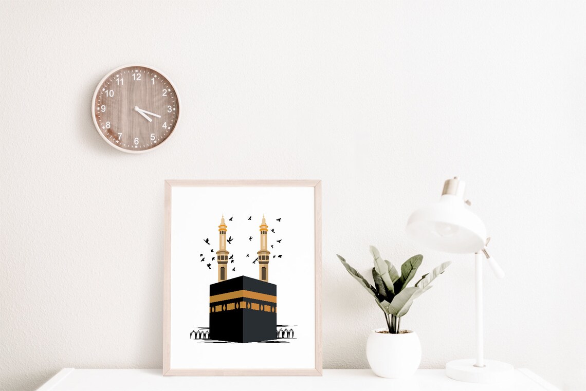 Kaaba Mecca Islamic Illustration Minimalist Muslim Wall Poster - Image 2