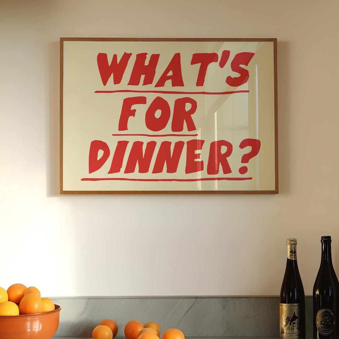 Whats For Dinner Funny Kitchen Decor Art Print