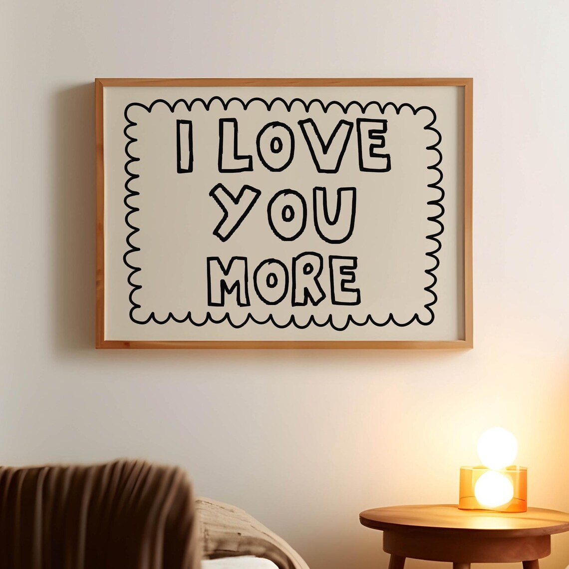 I Love You More Quote Art, Trendy Bedroom Decor
