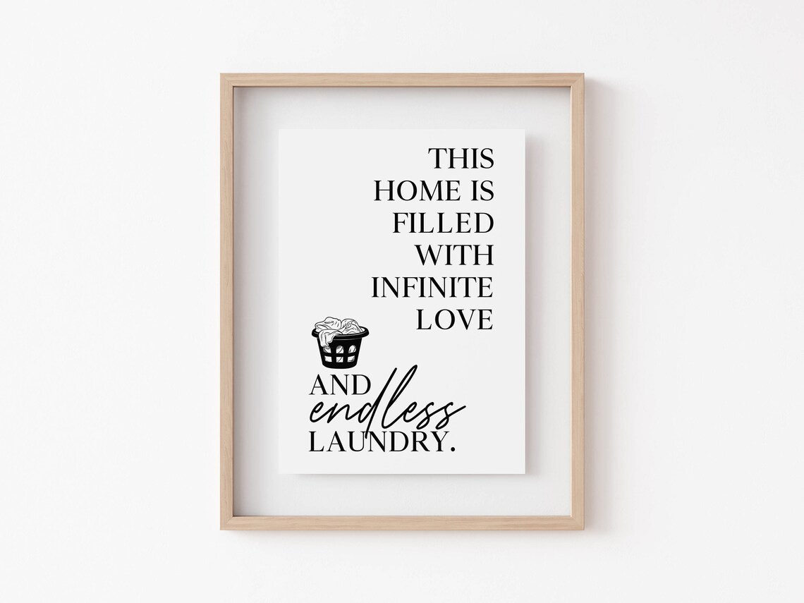 Laundry Room Decor Endless Laundry Print Minimalist Art Wall Art Funny Laundry Sign Aesthetic Art - Image 5