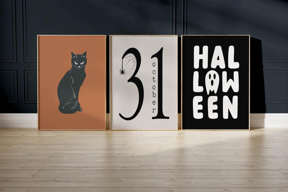 October 31 Minimalist Spider Web Typography Halloween Date Poster - Image 4