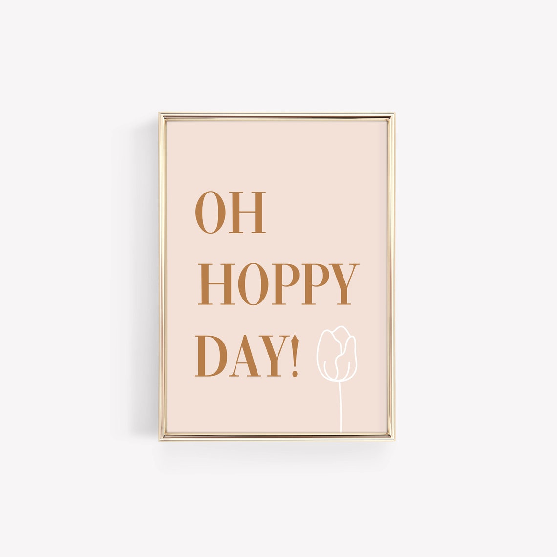 Funny Oh Hoppy Day Tulip Blush Pink Easter Spring Pun Poster - Image 2