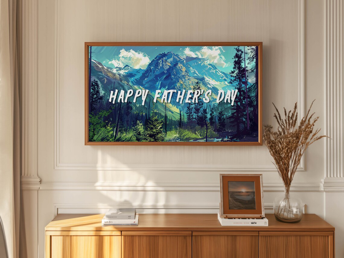 Fathers Day Decor Art Print, Gift For Dad TV Art - Image 4