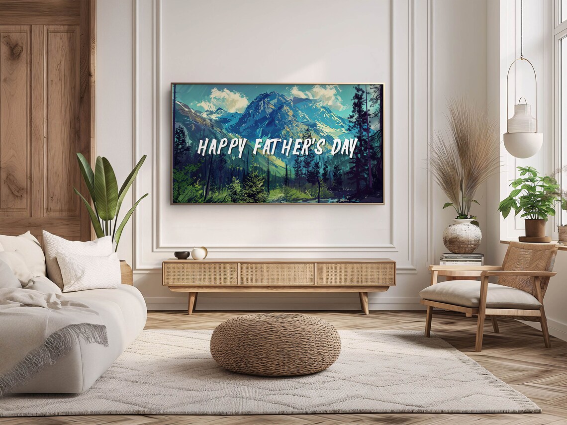 Fathers Day Decor Art Print, Gift For Dad TV Art - Image 5