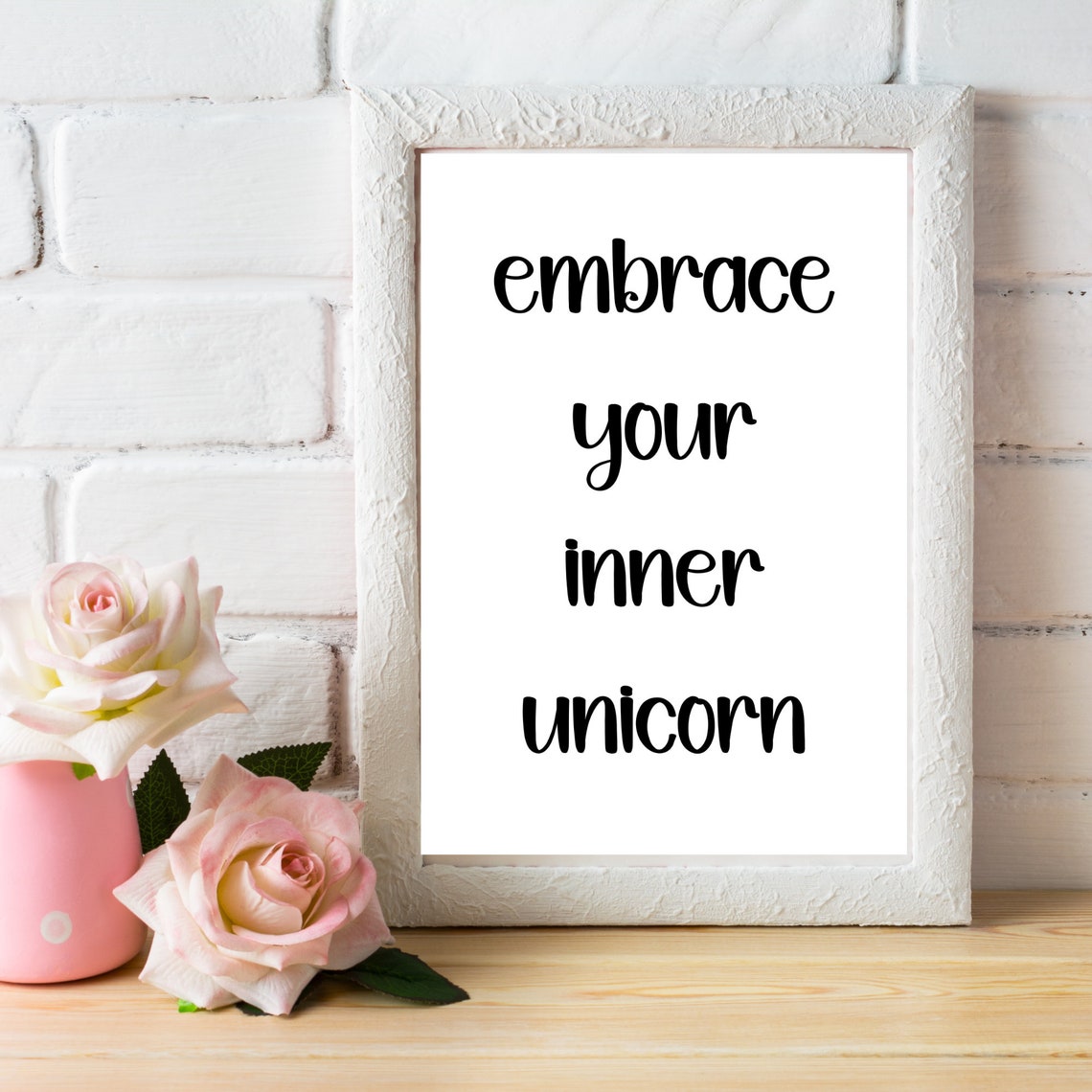 Embrace Your Inner Unicorn Playful Script Typography Quote Poster