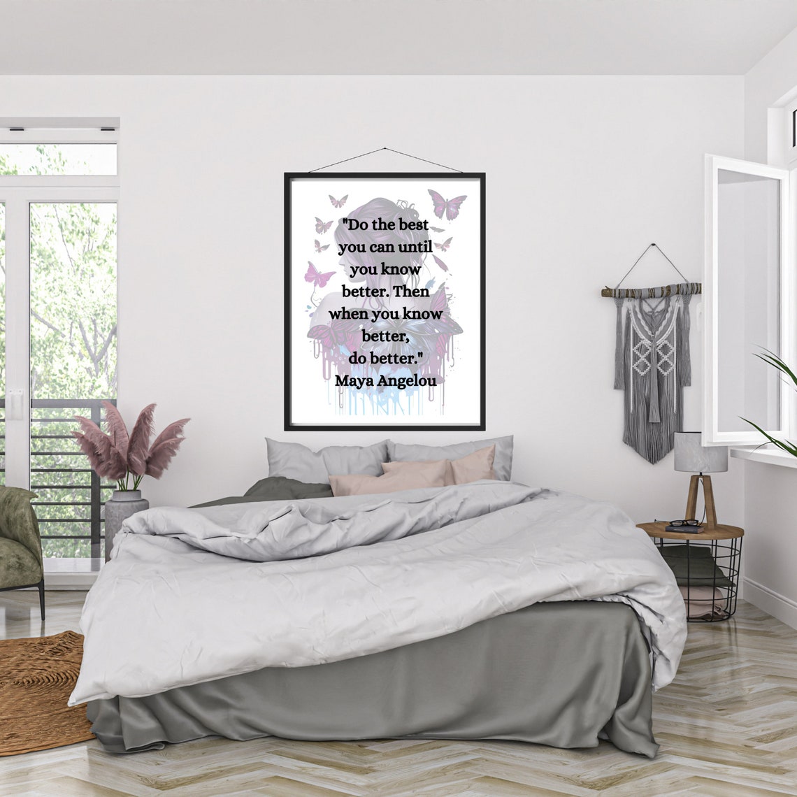 Maya Angelou Do The Best You Can Butterfly Quote Inspirational Poster - Image 2