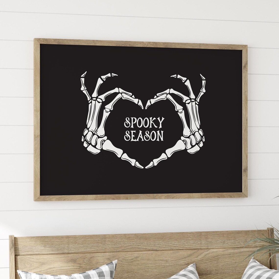 Skeleton Heart Hands Spooky Season Halloween Gothic Art Poster - Image 4