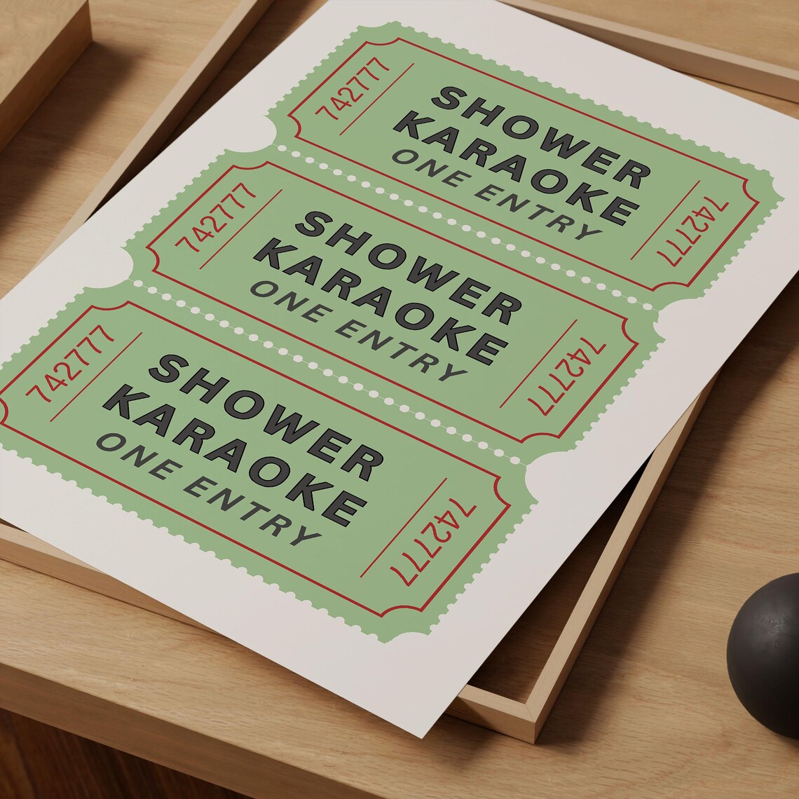 Shower Karaoke Ticket Bathroom Funny Poster - Image 2