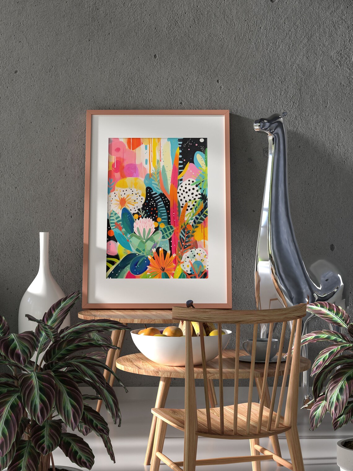 Maximalist Abstract Art Print, Eclectic Colorful Style - Image 4