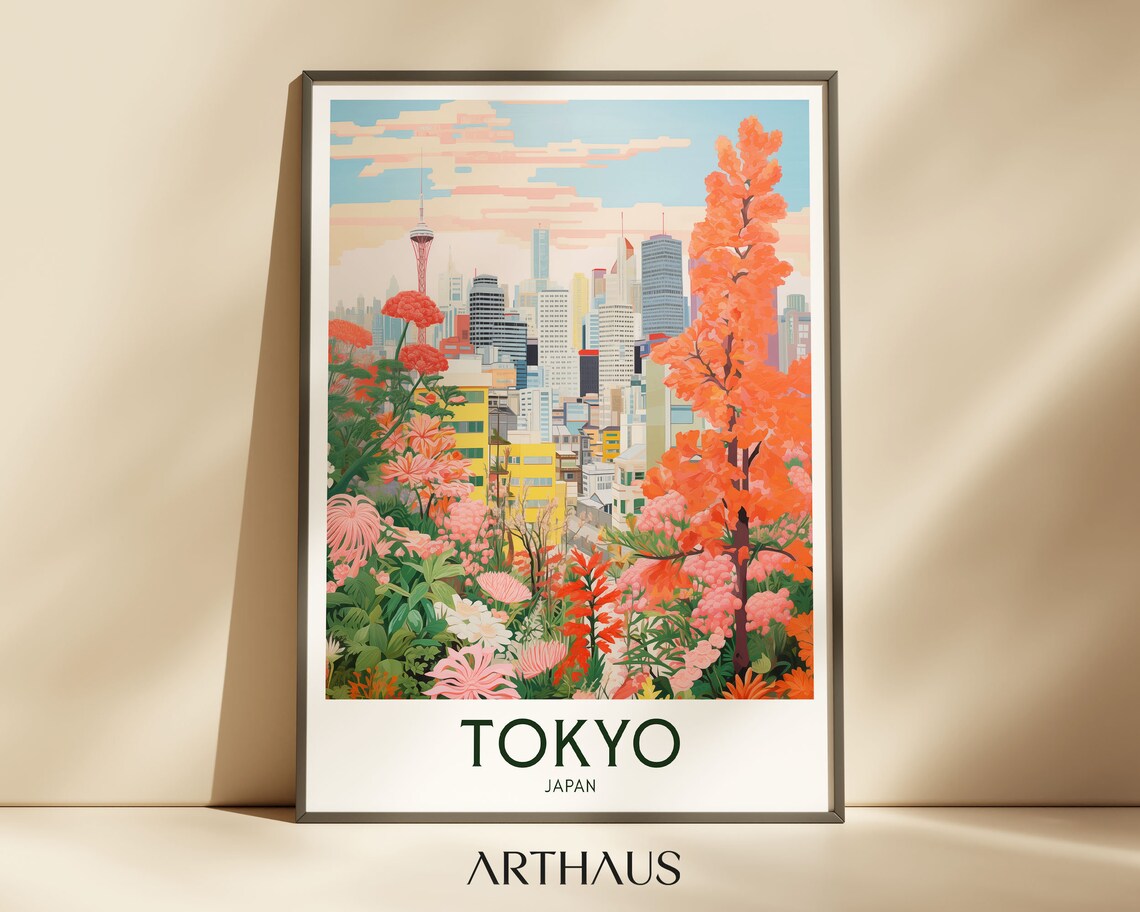 Tokyo Travel Poster, Modern City Art Print