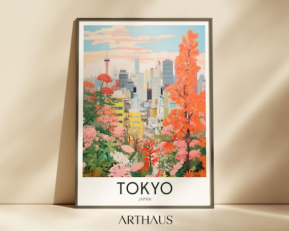 Tokyo Travel Poster, Modern City Art Print