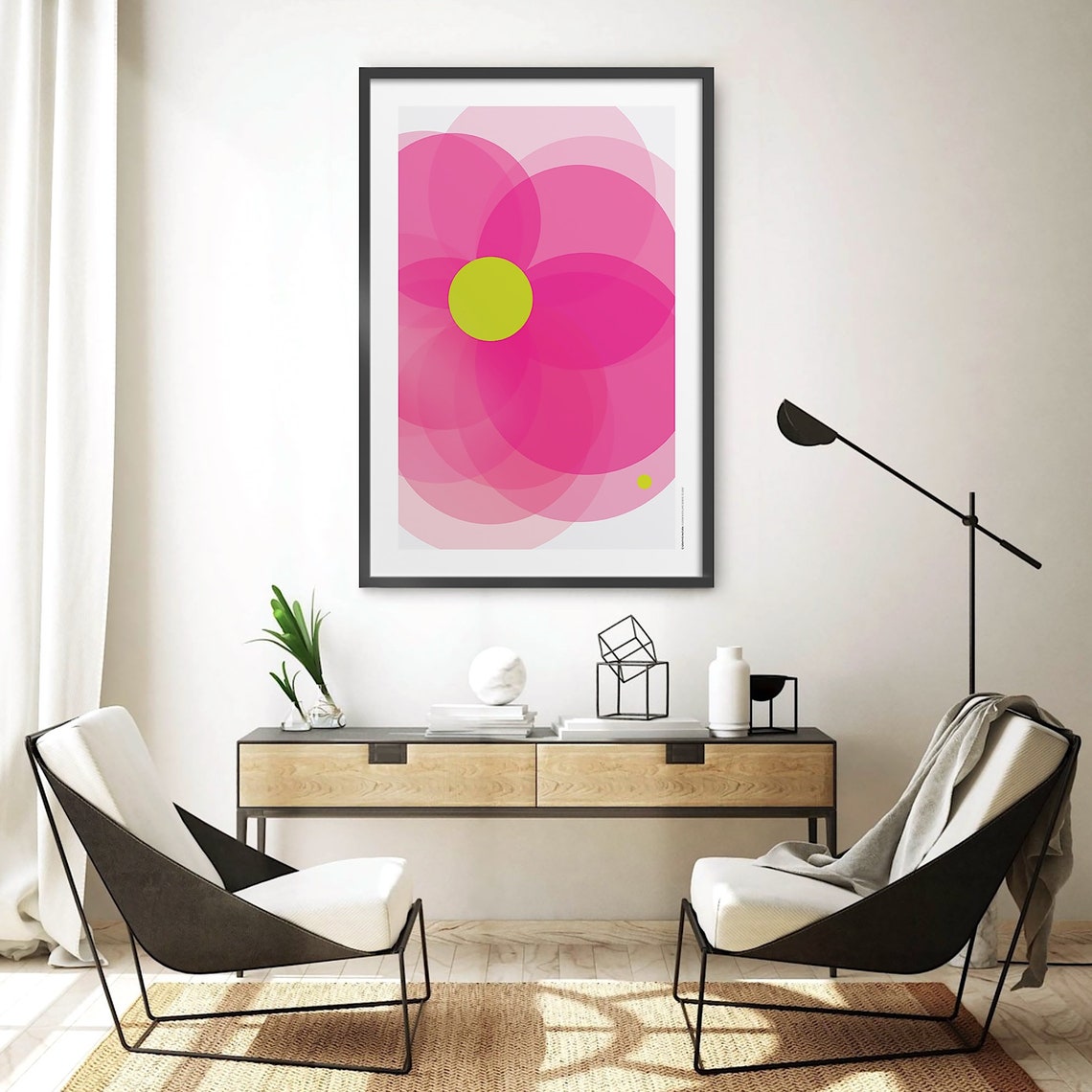 Translucent Pink Bloom Poster Layered Petals Modern Floral Art - Image 5