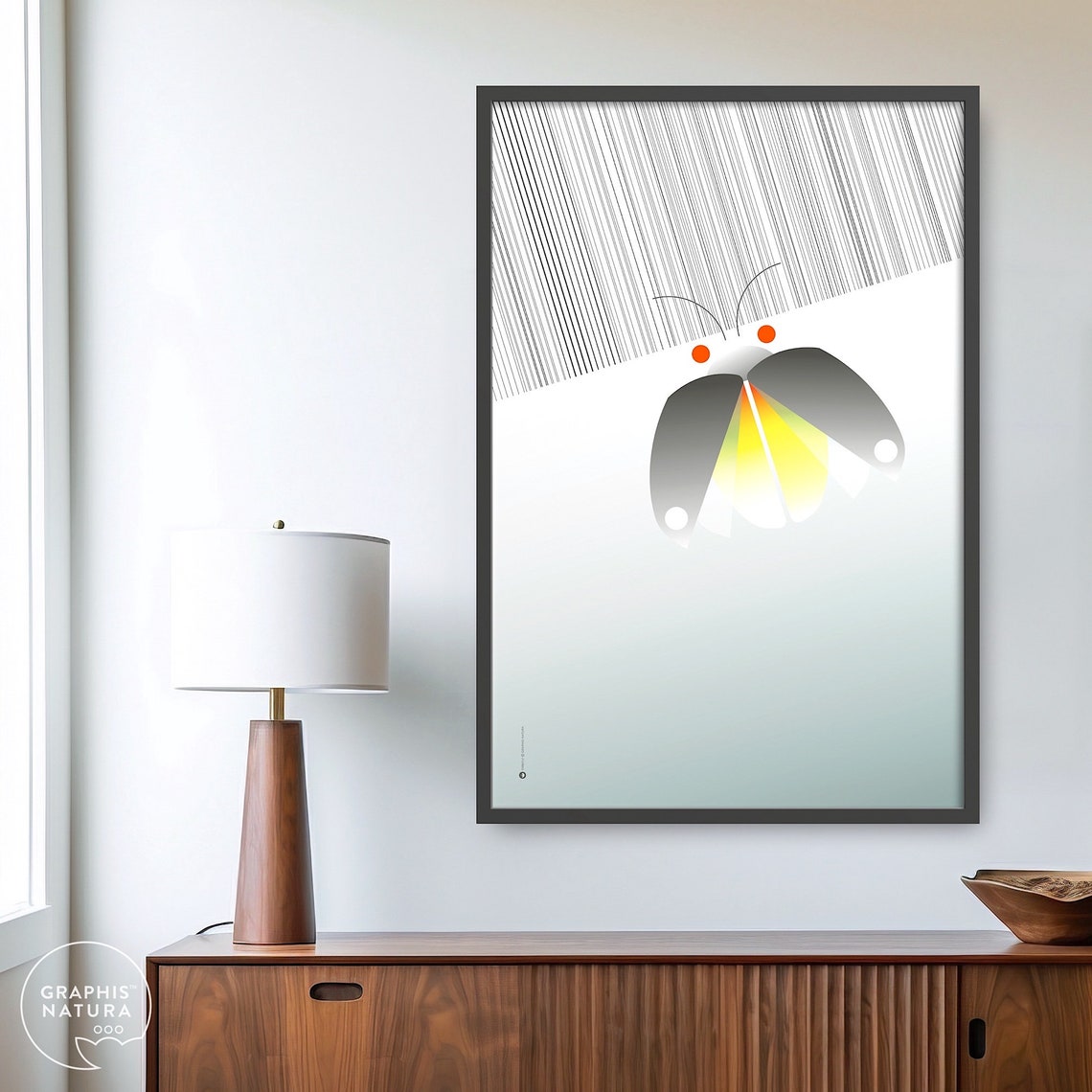 Firefly Art Print Wildlife Art Print Firefly Wall Art Insect Art Nature Wall Decor Nature Lovers Art Organic Modern Art - Image 5