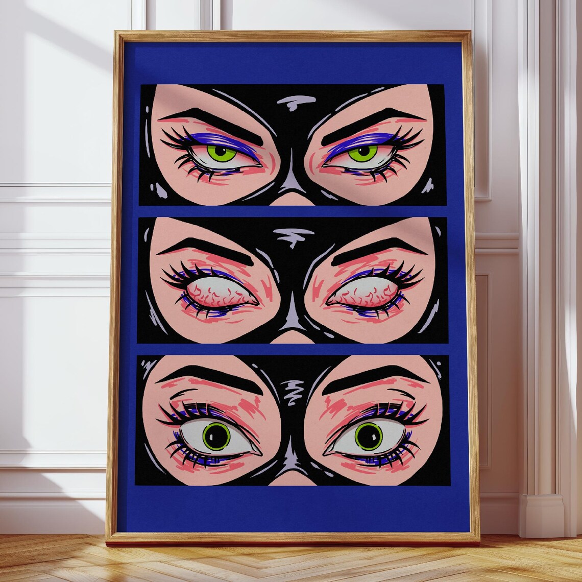 Pop Art Cat Illustration Poster, Bold Feline Print