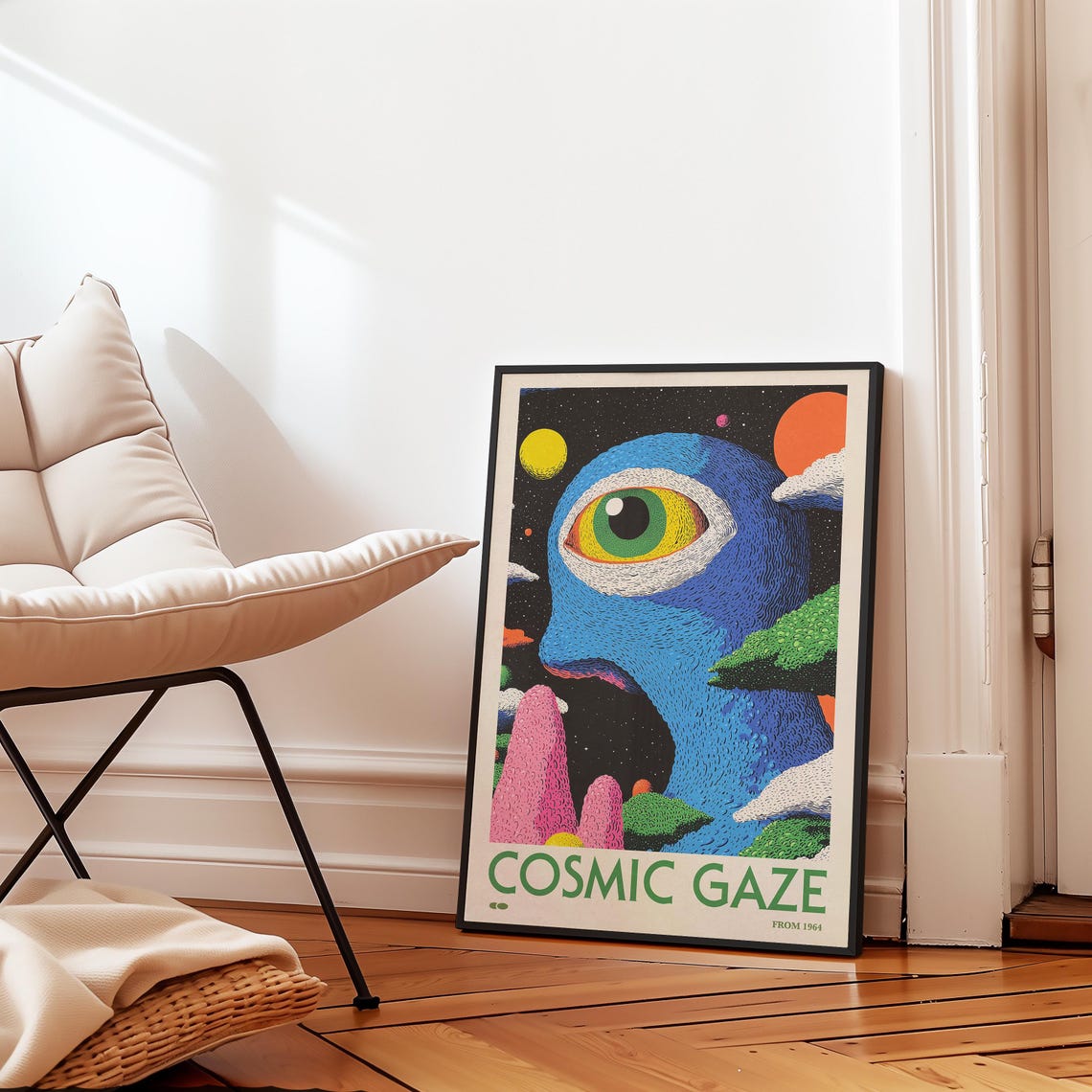 Cosmic Gaze 1964 Psychedelic Eye Surreal Space Age Art Poster - Image 3