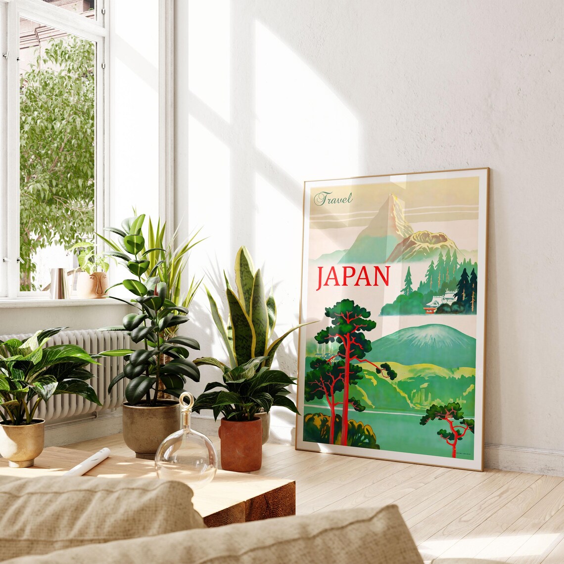 Travel Japan Mount Fuji Red Pine Forest Lake Vintage Poster Art - Image 2