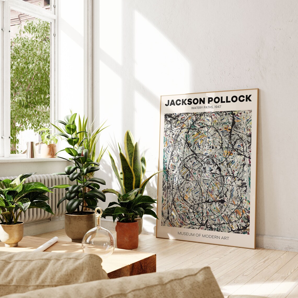 Jackson Pollock-Inspired Watery Paths Abstract Art Print - Image 3