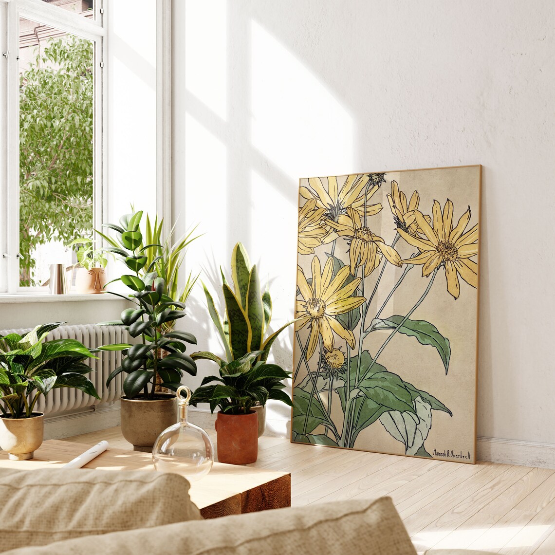 Sunflower Vintage Poster, Retro Floral Art Print - Image 2