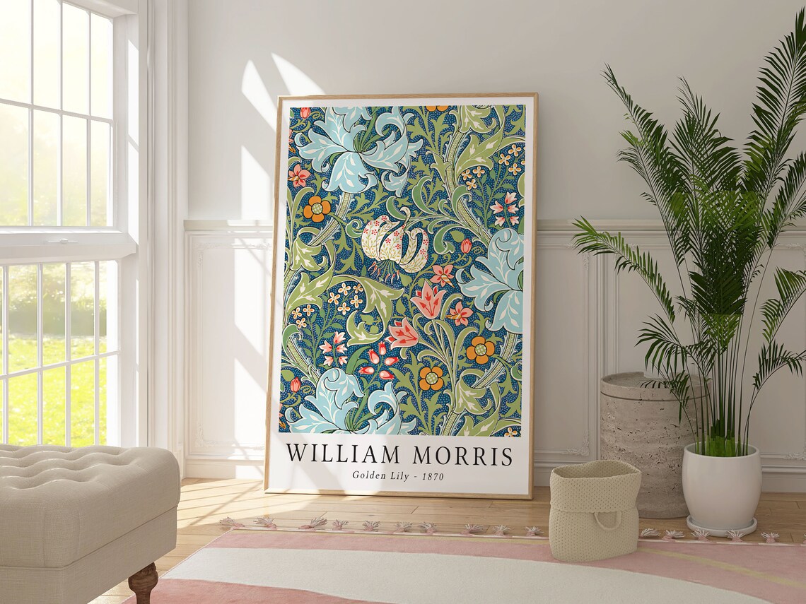 William Morris Golden Lily, Vintage Floral Art Print - Image 3