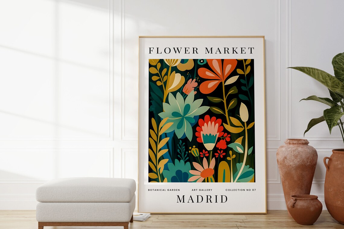 Madrid Flower Market Botanical Art Print, Modern Floral - Image 4