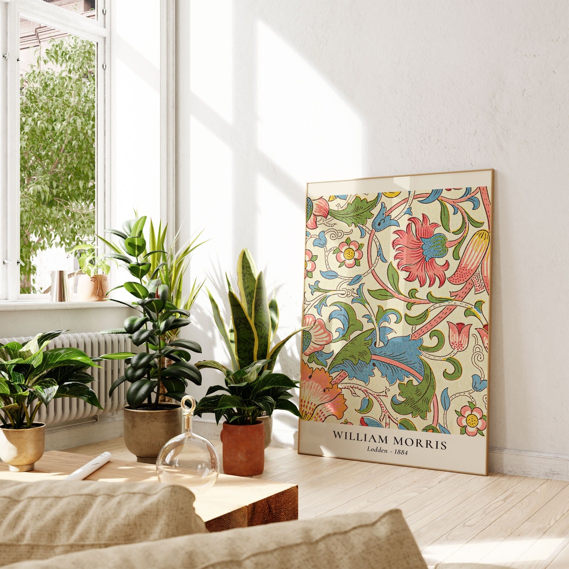 William Morris Lodden 1884 Colorful Floral Scroll Pattern Wall Art - Image 5