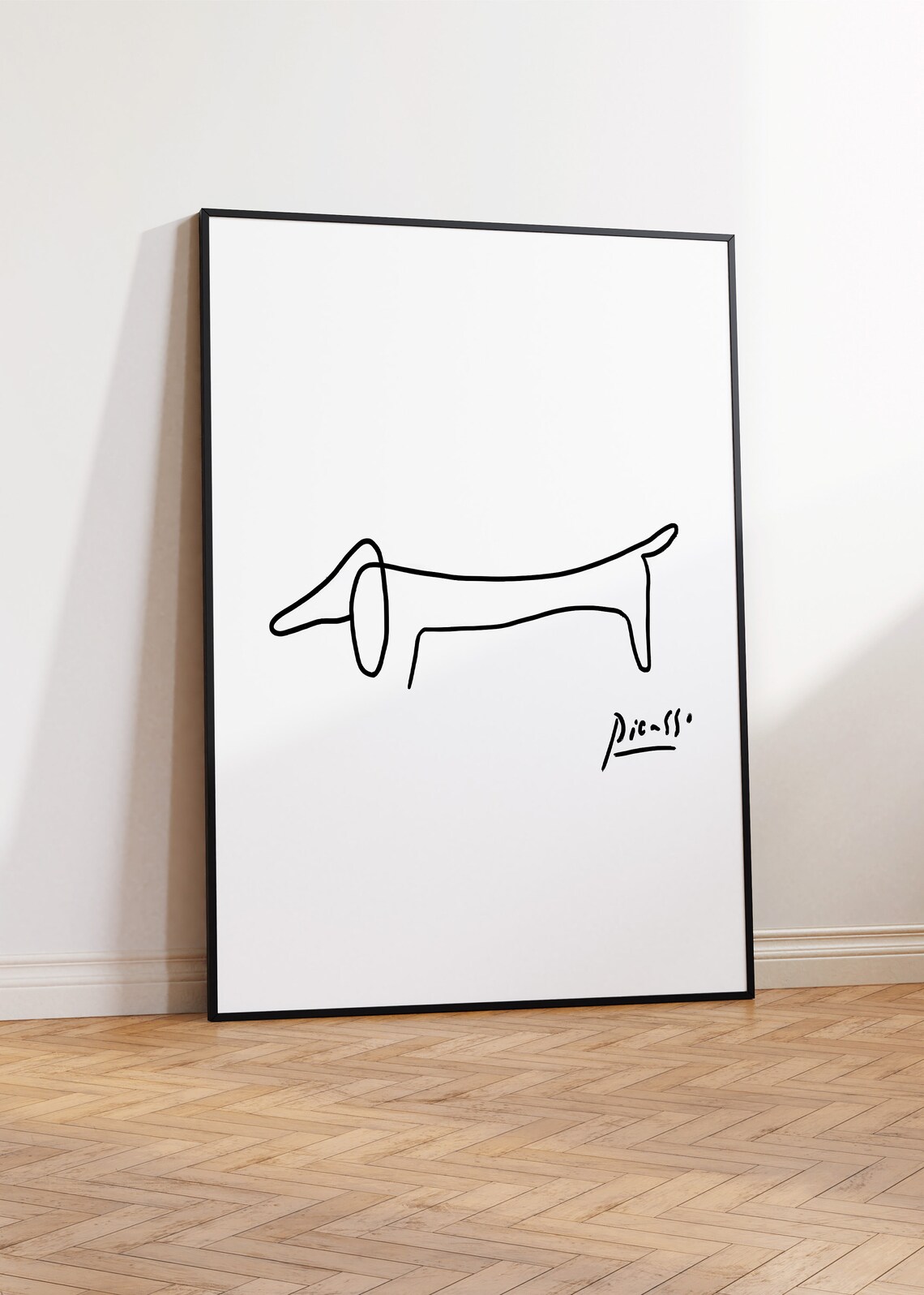 Picasso Sausage Dog Minimalist Art Print, Modern - Image 2