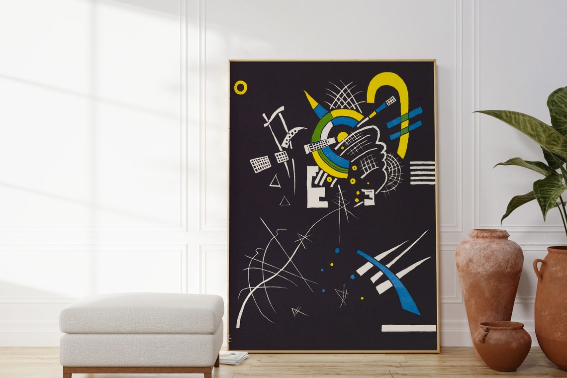 Wassily Kandinsky Small Worlds VII Geometric Abstract Black Art Poster - Image 4