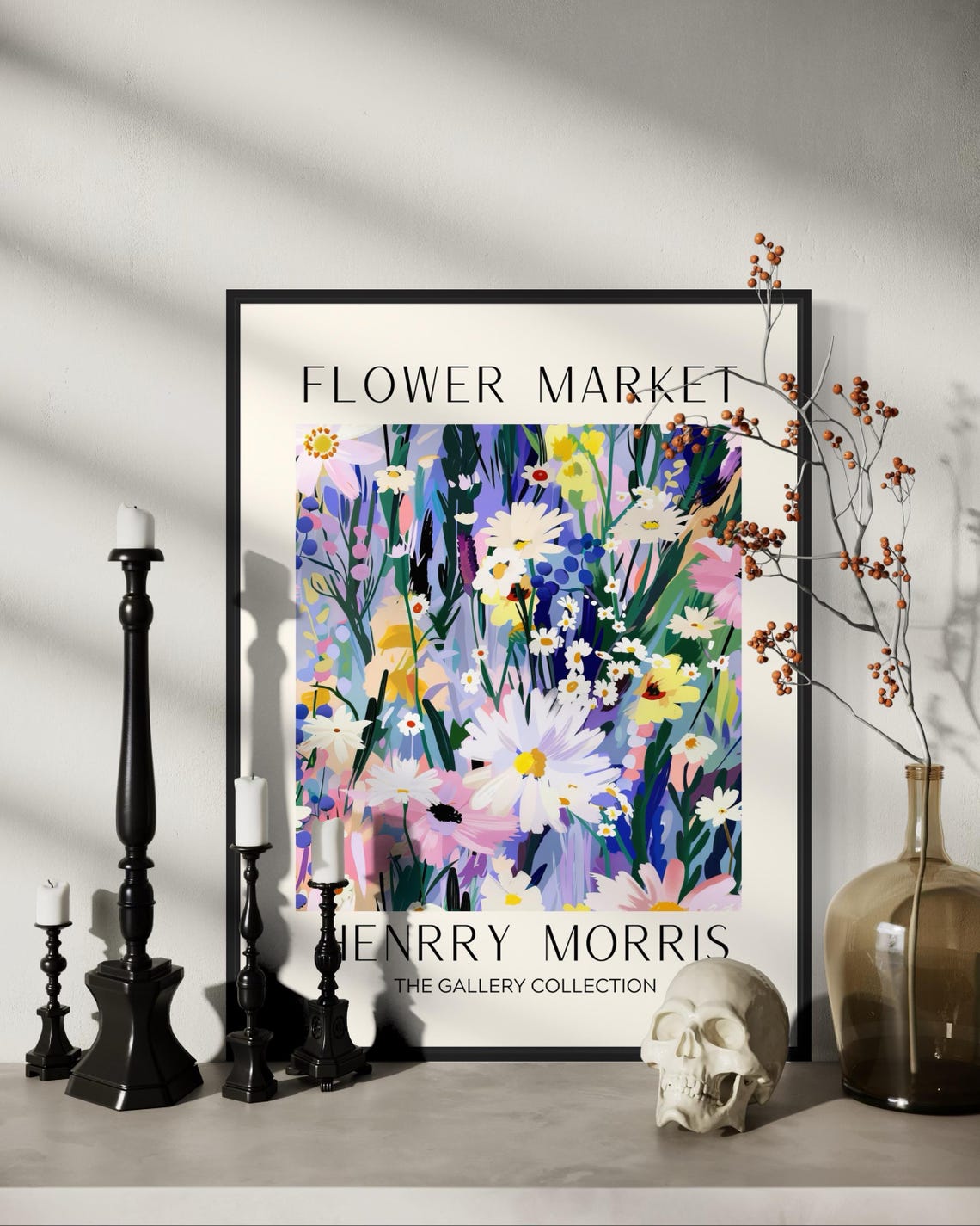 Flower Market Henrry Morris Botanical Gallery Collection Poster - Image 3
