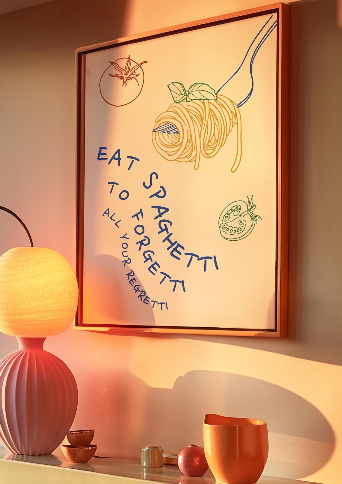 Eat Spaghetti To Forgetti, Bistro Pasta Wall Art Print - Image 4
