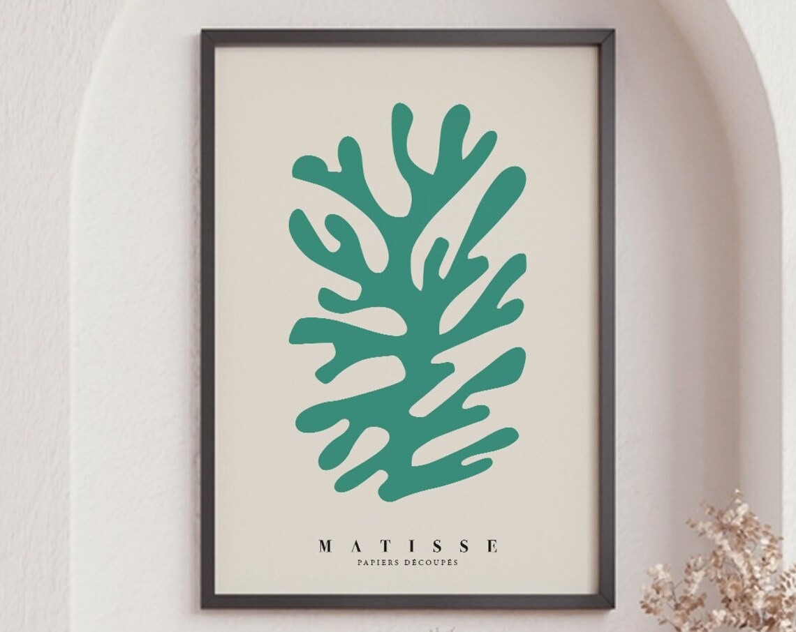 Henri Matisse Green Cutout Papiers Decoupes Abstract Seaweed Poster