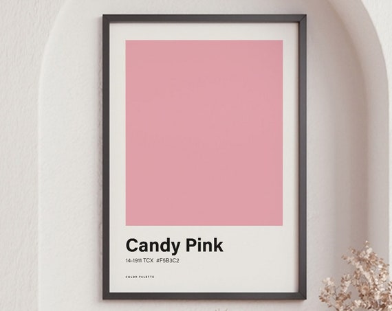 Candy Pink Color Poster Print Great Color Scheme Minimalistic Design Trending Colour Print Nordic Poster Art Complementary Wall Poster