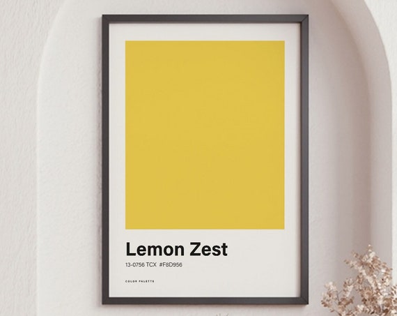 Lemon Zest Color Poster Print Great Color Scheme Minimalistic Design Trending Colour Print Nordic Poster Art Complementary Wall Poster