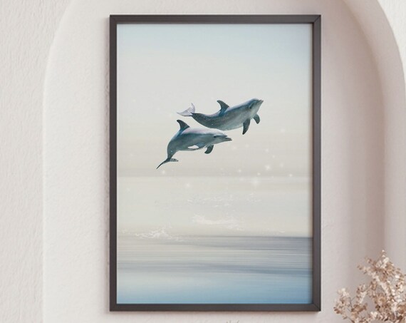 Dolphin Print Nursery Kids Room Wall Art Sea Ocean Fish Wall Art Sea Life Print Animal Poster