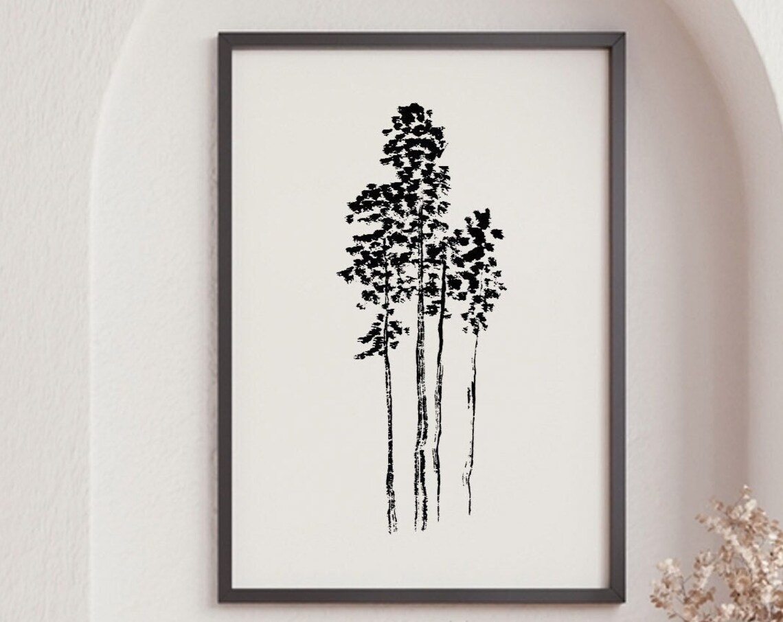 Hokusai Trees Vintage Japanese Woodblock Print
