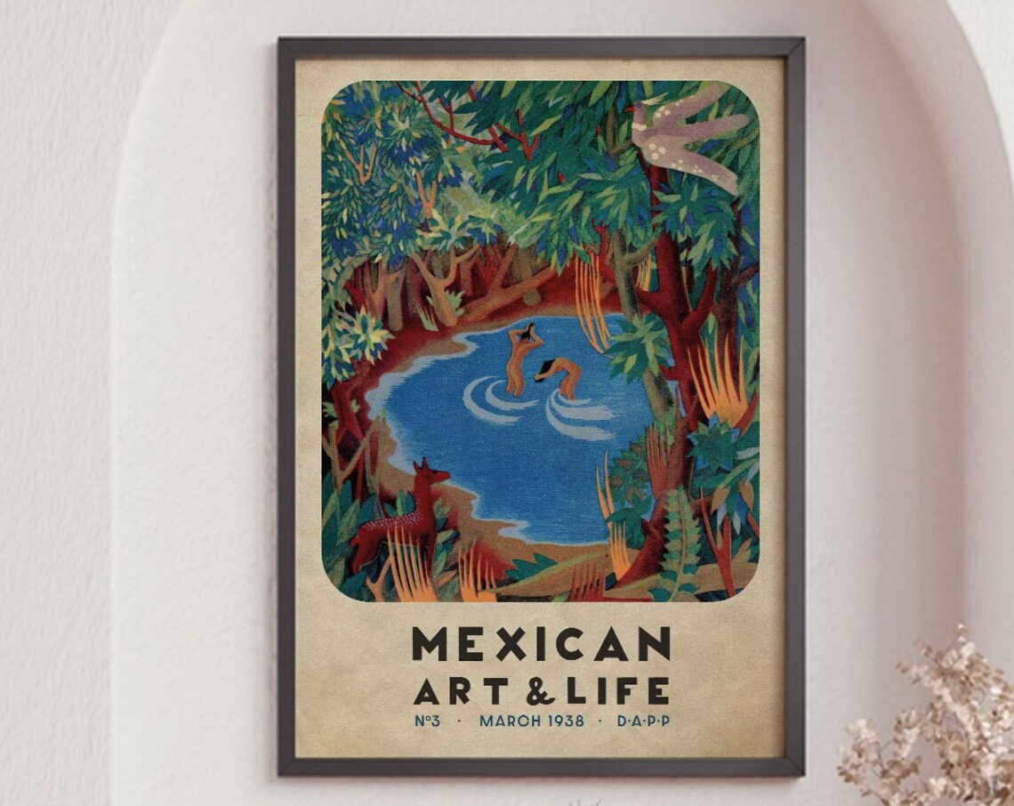 Vintage Mexican Travel Poster, Mexico Magazine Cover