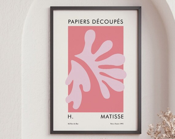 Henri Matisse Pink Leaf Cut Out Botanical Exhibition Poster Wall Print