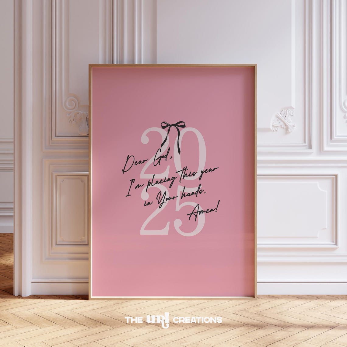 Dear God Placing This Year in Your Hands Pink 2025 Prayer Poster - Image 4