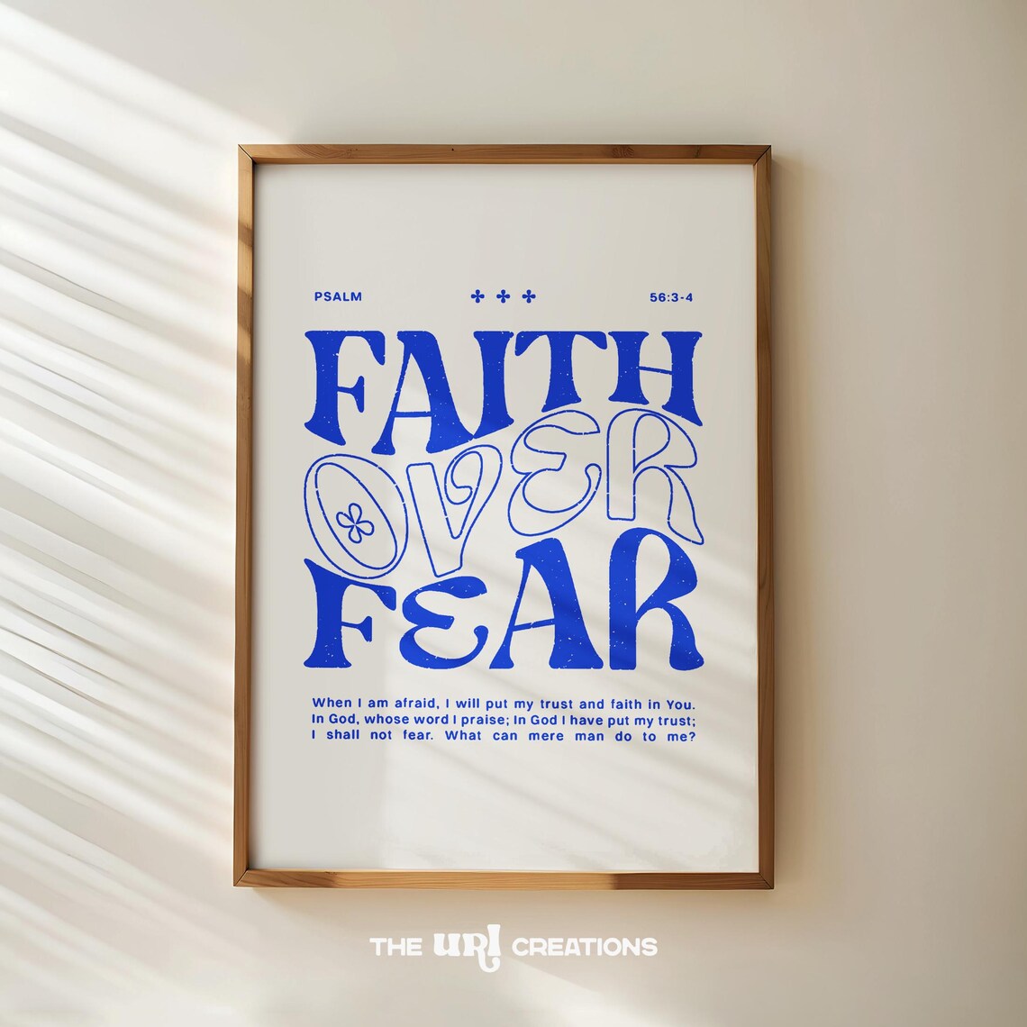 Faith Over Fear Modern Christian Art Print, Retro - Image 4