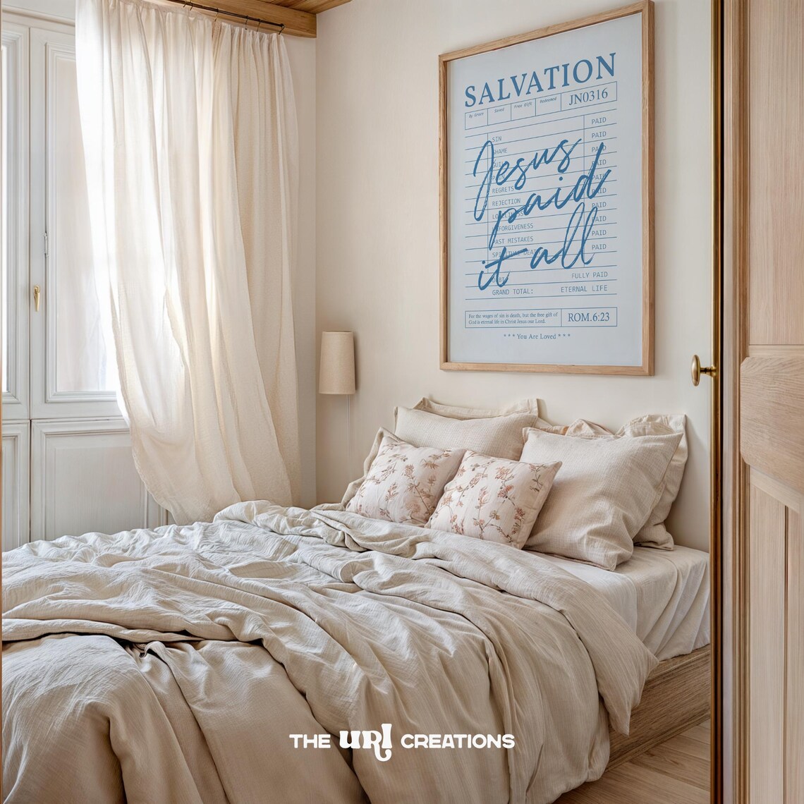 Jesus Paid It All Modern Christian Scripture Art Print - Image 2
