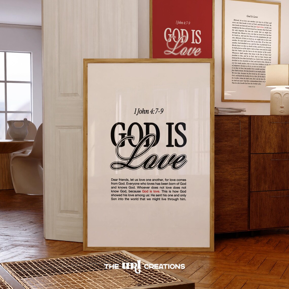 God Is Love Prints Minimalist Christian Wall Art Typography Bible Verse Poster Trendy Scripture Home Decor