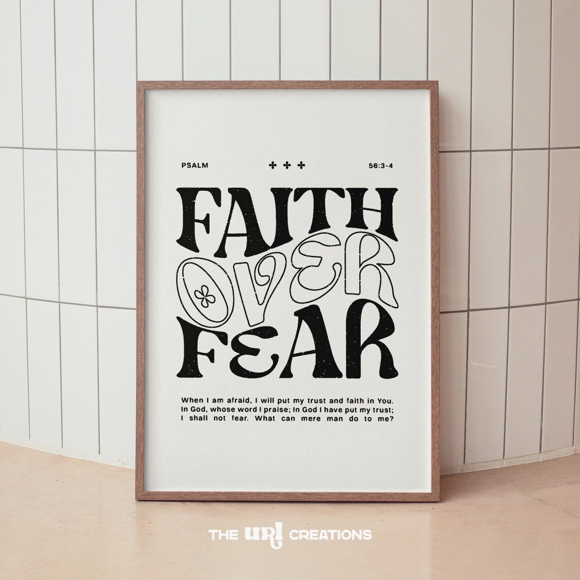 Faith Over Fear Christian Minimalist Scripture Art Print