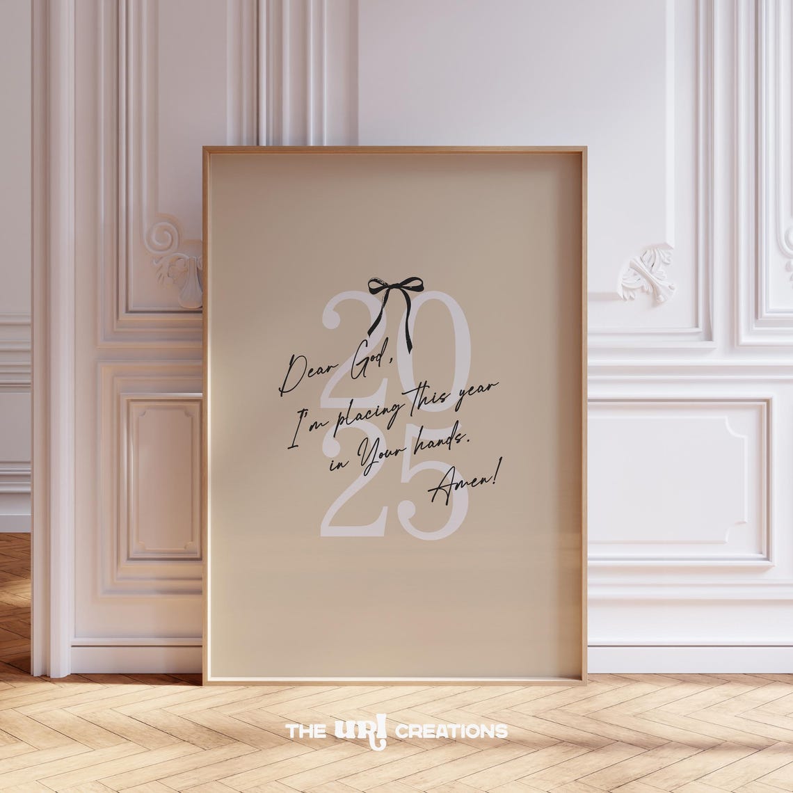 Dear God Placing This Year in Your Hands Beige 2025 Prayer Poster - Image 4