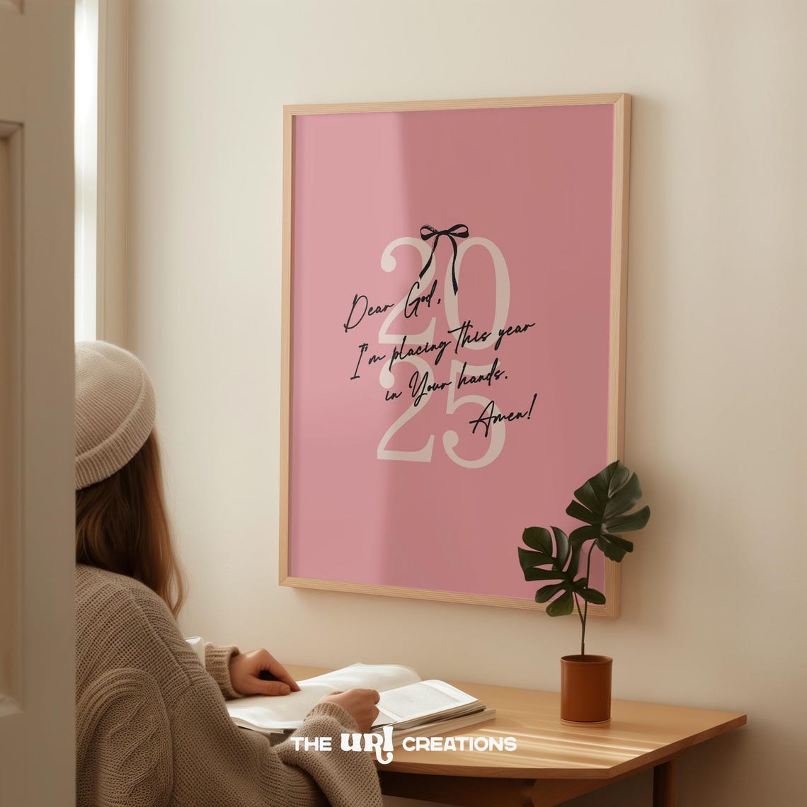 Dear God Placing This Year in Your Hands Pink 2025 Prayer Poster - Image 2