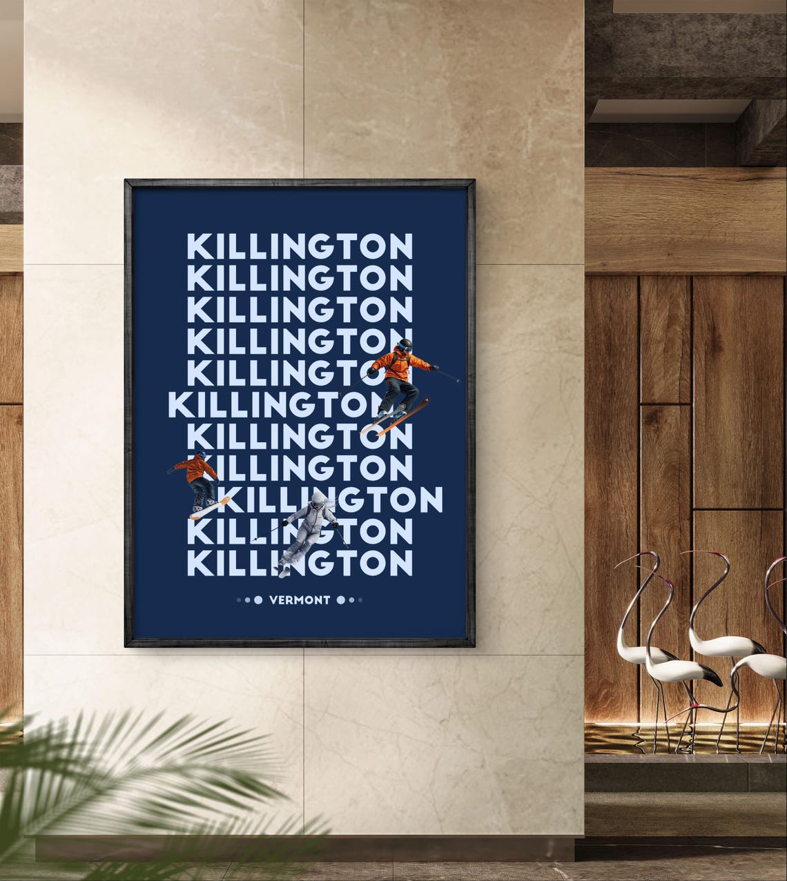Killington Vermont Poster Modern Ski And Snowboard Wall Art Minimalist Winter Sports Decor - Image 2
