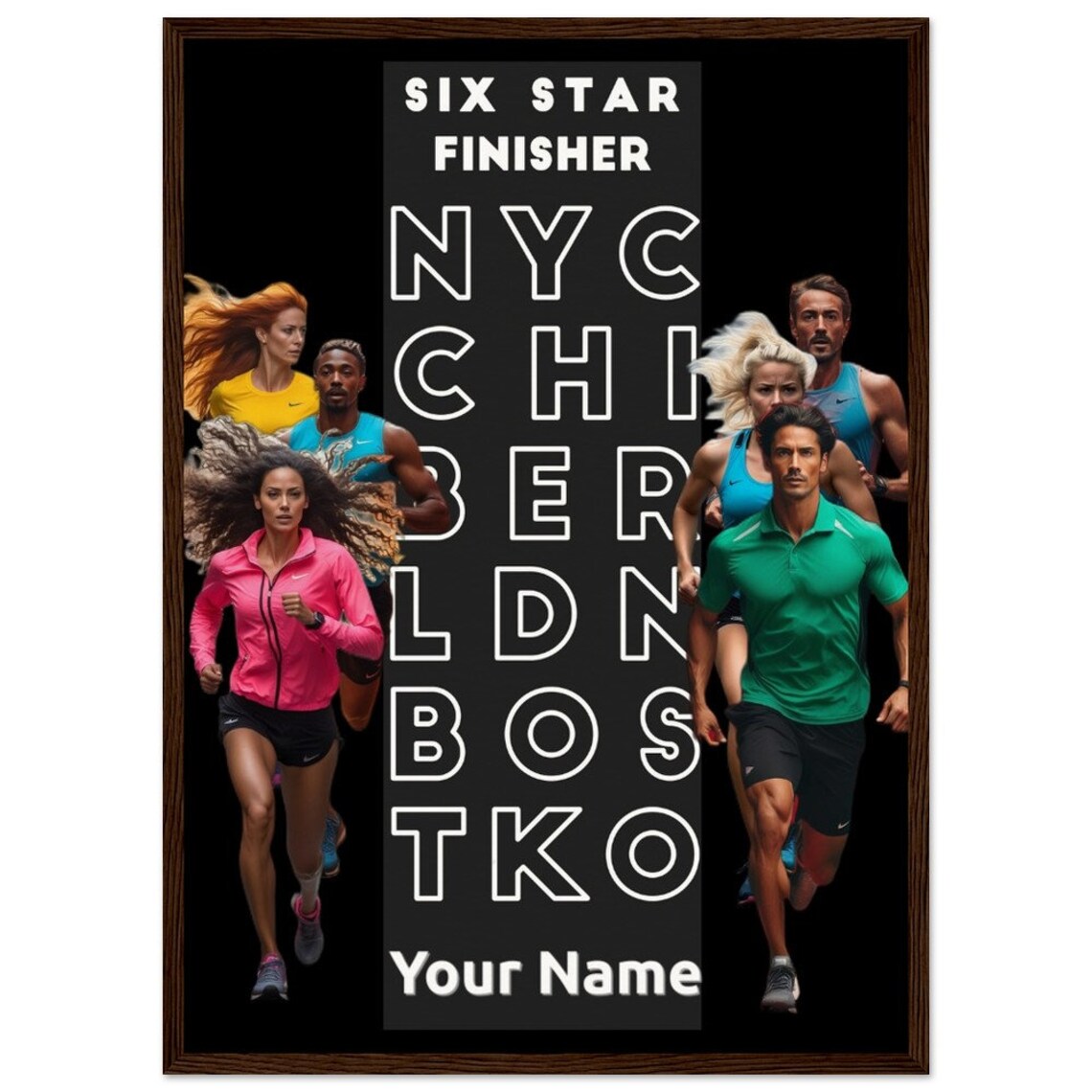 Six Star Marathon Finisher Personalized Runner Celebration Poster - Image 2