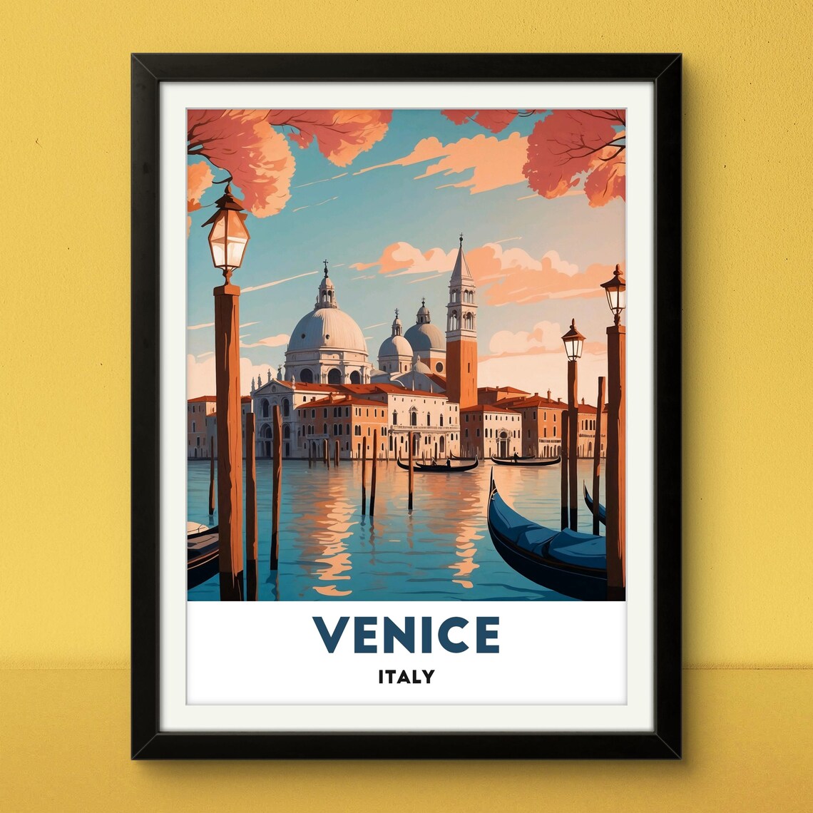 Venice Italy Travel Poster, Romantic Grand Canal View - Image 2