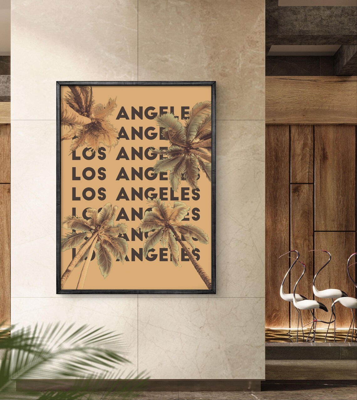 Los Angeles Retro Sunset Poster, Bold Typography - Image 3