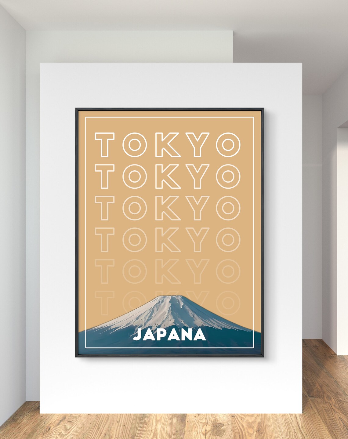 Tokyo Japan Mount Fuji Snowcapped Peak Typography Modern Travel Poster - Image 3