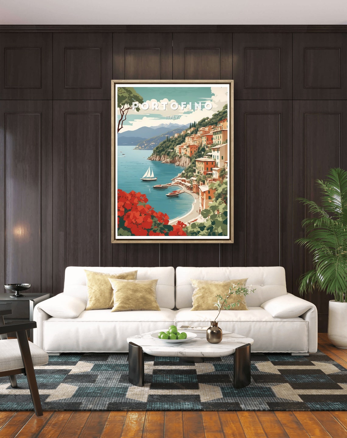 Portofino Poster Beautiful Coastal Art Print Of Italian Riviera Perfect For Home Decor Gift For Travel Lovers And Art Enthusiasts - Image 3